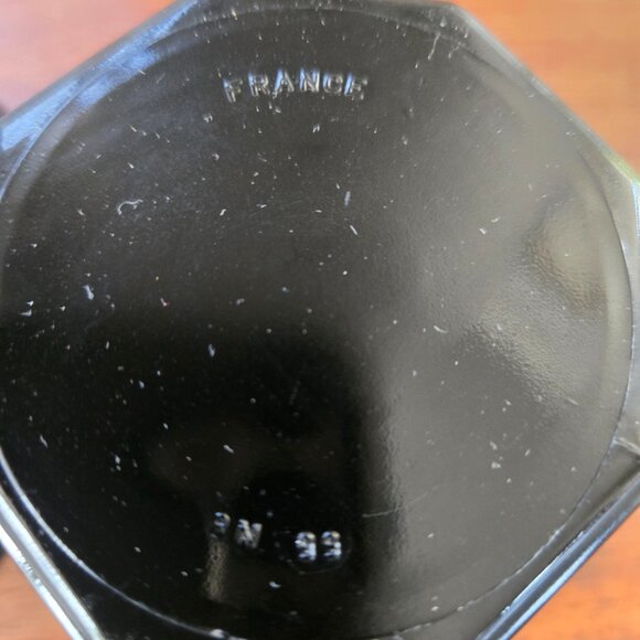 VTG Black Arcoroc Octime France 2 Cups 2 Saucers and Creamer Tempered Glass - Picture 8 of 14